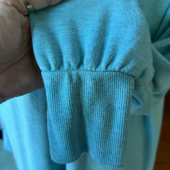 Soft Surroundings large sea green tunic viscose poly spandex snap neck - Picture 3 of 5